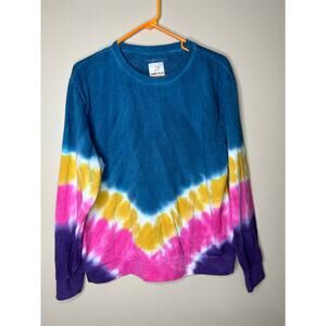Ivory Ella Sweatshirt Womens Size Small Blue Tie Dye Ryan Oversized Pullover